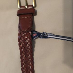 NWT Vineyard Vines Brown Braided Leather Belt